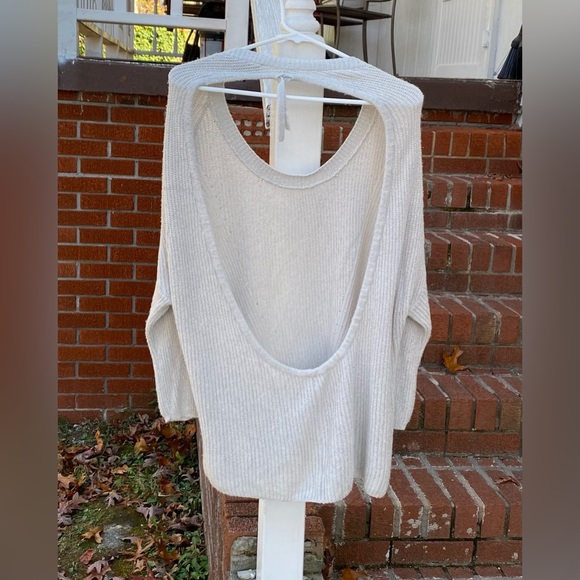 Express High Low Open Back Viscose/Cotton Sweater With Adjustable Tie Medium - Picture 10 of 16